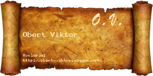 Obert Viktor névjegykártya
